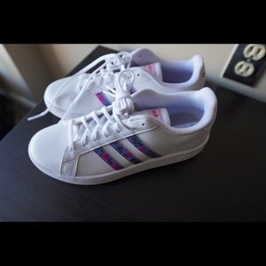 Adidas white sneakers (size 8)